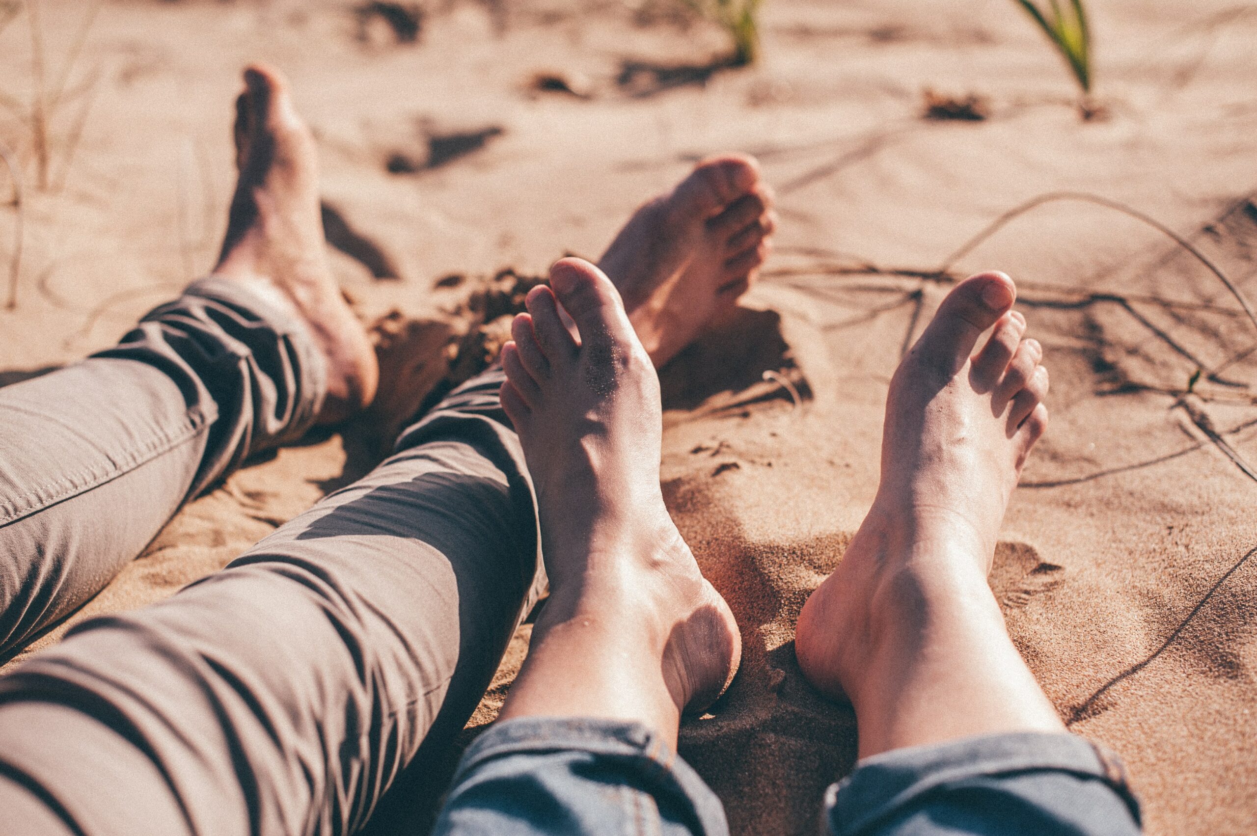 Image of healthy feet on a beach